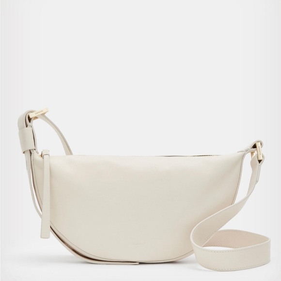 All Saints Halfmoon Leather Bag (White) - Picture 4 of 7